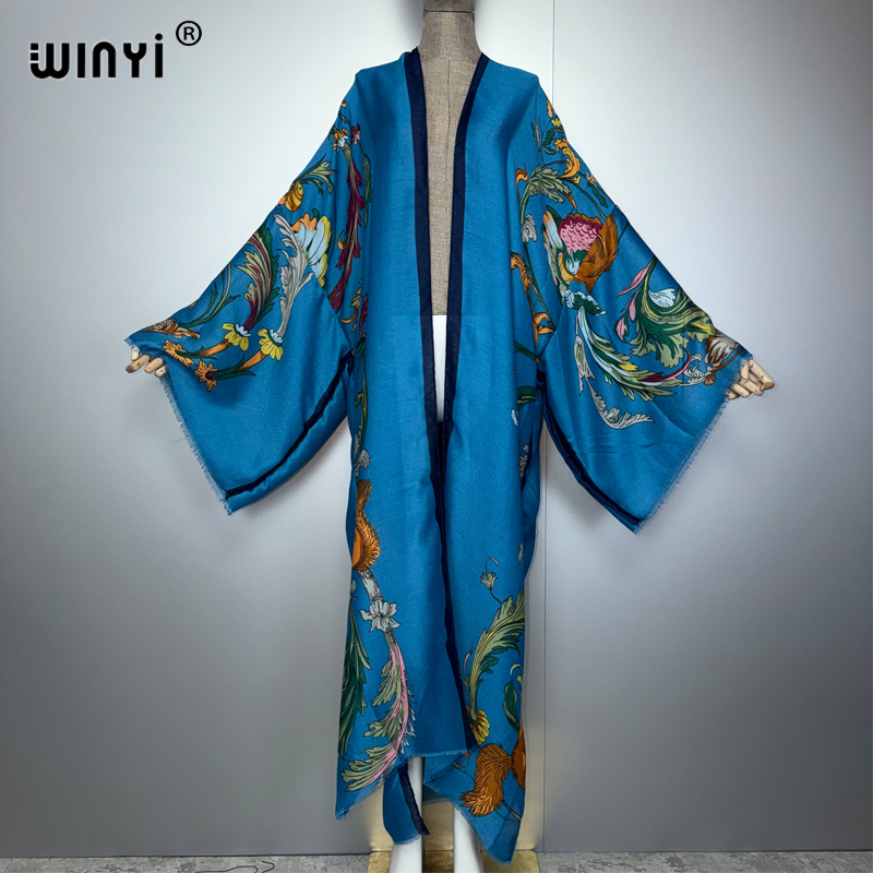 Cover Up Kaftan - WINYI Africa Boho Kimono Maxi Dress