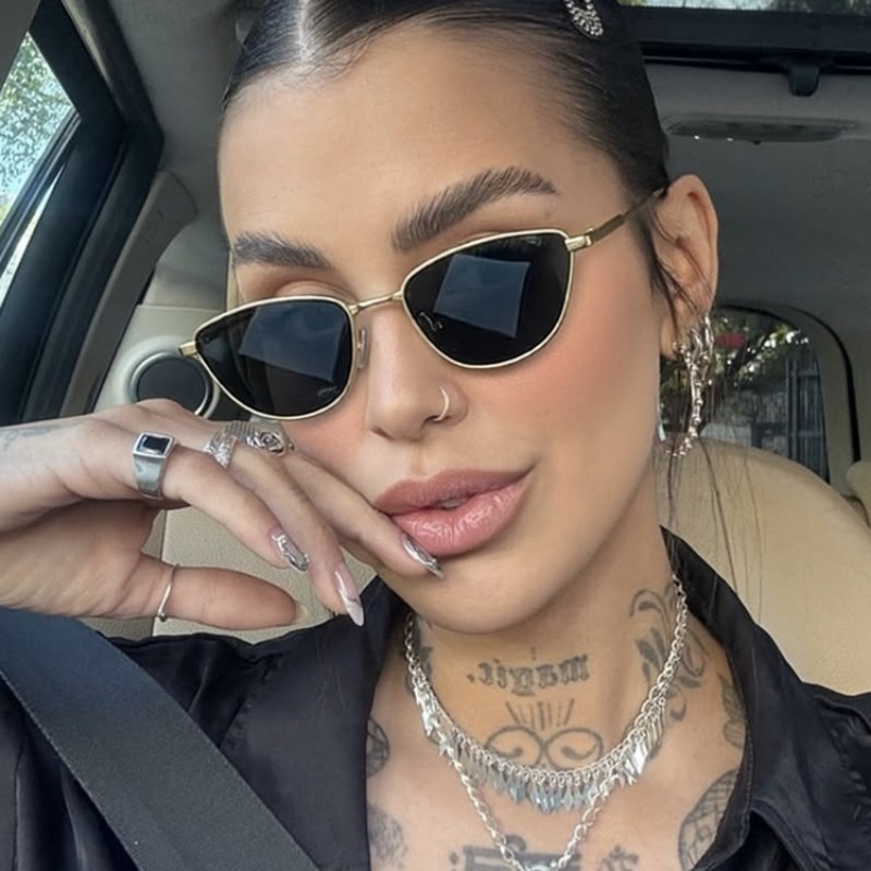 Retro Small Frame Cat Eye Meta - Sunglasses Cat Eye ulasan dan harga