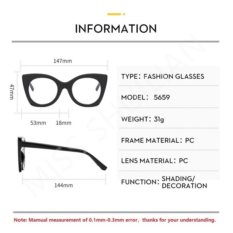 New Fashionable Women Eyeglass - Sunglasses Cat Eye ulasan dan harga