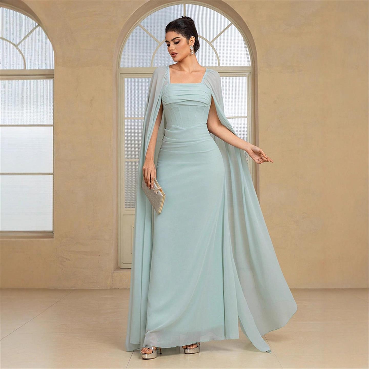 Elegant Long Evening Dress Pur - Linen Dress Wrap ulasan dan harga