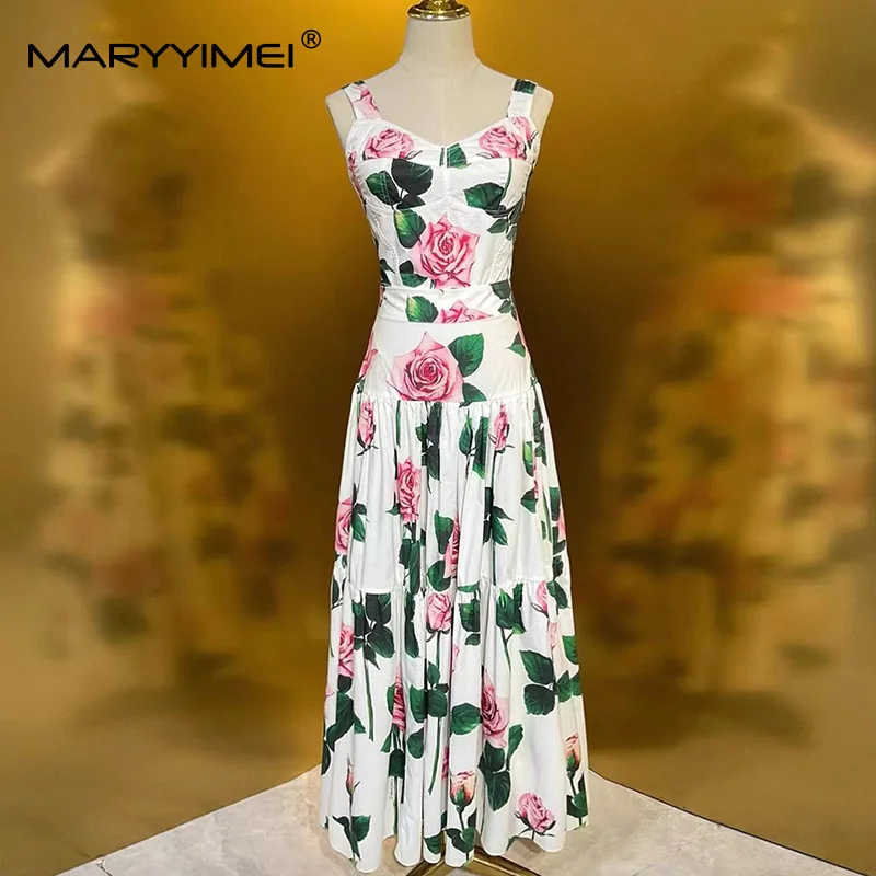 MARYYIMEI Floral-Print Pleated - Romper Floral Print ulasan dan harga